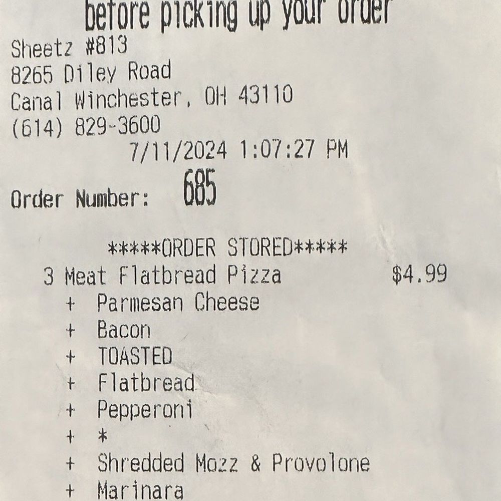 Sheetz - A lot of lines for a little pizza - Convenience Stores Near Me - Canal Winchester, Ohio Sheetz - A lot of lines for a little pizza - Convenience Stores Near Me - Canal Winchester, Ohio