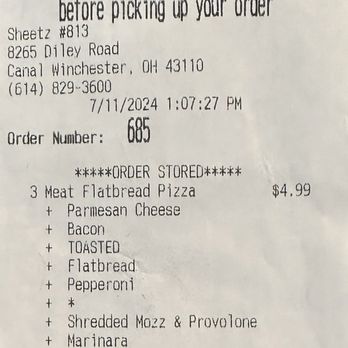 Sheetz - A lot of lines for a little pizza - Convenience Stores Near Me - Canal Winchester, Ohio