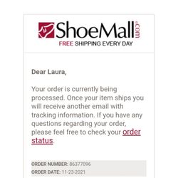 Shoemall.com - This is what you get then then you get a tracking number which is useless