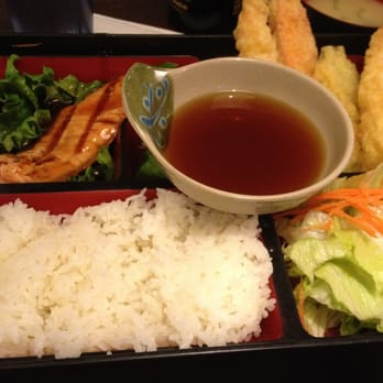 Akagi Restaurant - Salmon teriyaki and tempura bento box - Japanese Near Me - San Bruno, California Akagi Restaurant - Salmon teriyaki and tempura bento box - Japanese Near Me - San Bruno, California