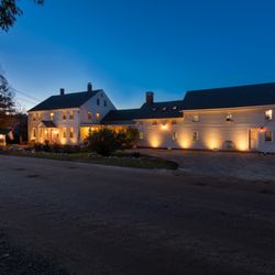 Top of the Ridge Farm Bed & Breakfast - Exterior view of our New Hampshire inn at nighttime.