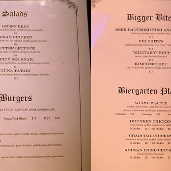 Biergarten - new menu (May 2011) - Gastropubs Near Me - Los Angeles, California