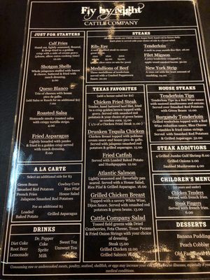 Menu photo 6 Fly By Night Cattle Company Steakhouse Cleburne, TX