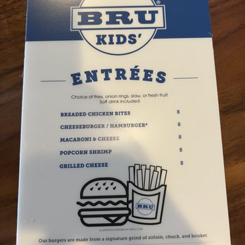 BRU Burger Bar-Westerville - Kids Menu - Burgers Near Me - Westerville, Ohio