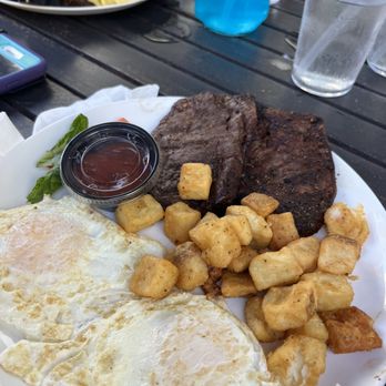 Sola - steak and eggs and Steak & Eggs with Home potatoes - Breakfast & Brunch Near Me - Miami Beach, Florida