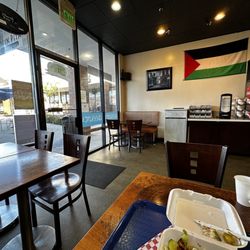 Greek Pita - Inside looking out. Half seats close to front door.