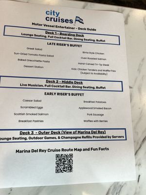 Menu photo 5 City Cruises Marina del Rey, CA