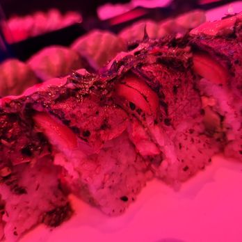 Mamasushi - Bronx - Lobster and Steak roll topped with chimichuri  And the roll behind is a steak and chicharon roll topped with sweet plantain - Sushi Bars Near Me - Bronx, New York