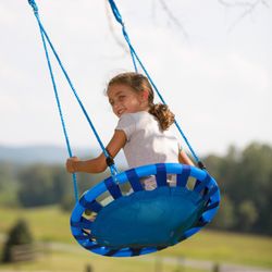 Lala's Wee Loft of Dana Point - Kids are sure to have a swingin' good time on this bright blue 24" tree swing! Energetic swinging makes for fresh air fun, la...
