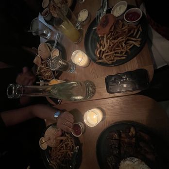 Dear Maud - the whole table lol. steak and eggs, chicken and waffles, breakfast burger, Fried Chicken Sandwich - Cocktail Bars Near Me - Hoboken, New Jersey Dear Maud - the whole table lol. steak and eggs, chicken and waffles, breakfast burger, Fried Chicken Sandwich - Cocktail Bars Near Me - Hoboken, New Jersey