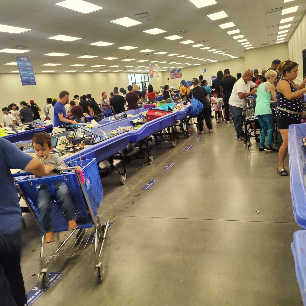 Goodwill Clearance Center - When bringing out the blue containers they make you stand behind a red line that won't allow you to leave causing a fire issue - Thrift Stores Near Me - Las Vegas, Nevada Goodwill Clearance Center - When bringing out the blue containers they make you stand behind a red line that won't allow you to leave causing a fire issue - Thrift Stores Near Me - Las Vegas, Nevada