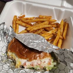 Cholula Mexican grill - Cheese burger and fries