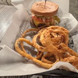 Baha Burger - Classic with onion rings
