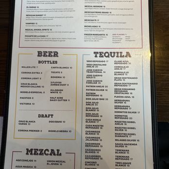 Esta Loca - Drink menu - Tex-Mex Near Me - Chicago, Illinois