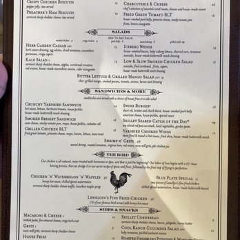 Yardbird Table & Bar - Lunch Menu 2 of 4 - June 2018 - VN - Southern Near Me - Miami Beach, Florida