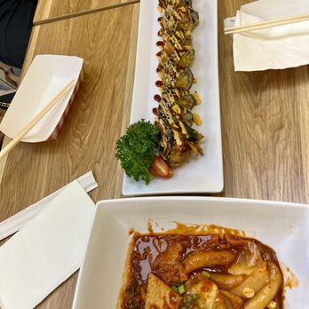Kingbop - Deep fried tuna kimbop and spicy tukboki. Perfect pair! - Korean Near Me - Los Angeles, California