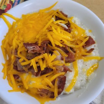 CJ's Cafe - Grits with crispy, crumbled bacon, cheese and butter! Hits the spot every time. - Breakfast & Brunch Near Me - Los Angeles, California