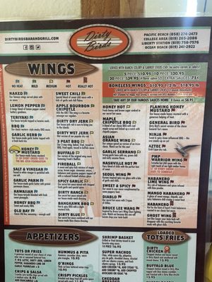 Menu photo 7 Dirty Birds San Diego, CA