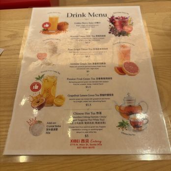XIBEI Eatery - Drink menu - Chinese Near Me - Santa Ana, California XIBEI Eatery - Drink menu - Chinese Near Me - Santa Ana, California
