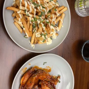 Hestia Rooftop - 6 Chicken Wings Gochujang Sauce** and Truffle French Fries. - Asian Fusion Near Me - Charlotte, North Carolina Hestia Rooftop - 6 Chicken Wings Gochujang Sauce** and Truffle French Fries. - Asian Fusion Near Me - Charlotte, North Carolina