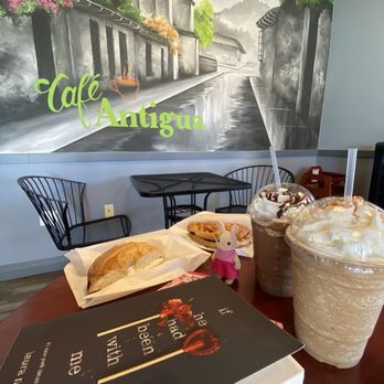 Cafe Antigua - Horchata Cafe Frappe Mocha Frappe Bagel and Cream Cheese Bagel and Cream Cheese - Coffee & Tea Near Me - Lancaster, California Cafe Antigua - Horchata Cafe Frappe Mocha Frappe Bagel and Cream Cheese Bagel and Cream Cheese - Coffee & Tea Near Me - Lancaster, California