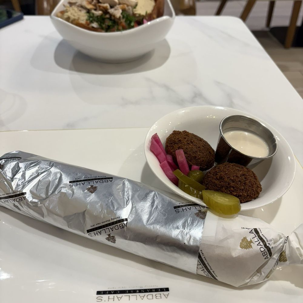 Abdallah’s Lebanese Cafe - Veggie Sandwich with small falafel side - Cafes Near Me - Houston, Texas Abdallah’s Lebanese Cafe - Veggie Sandwich with small falafel side - Cafes Near Me - Houston, Texas