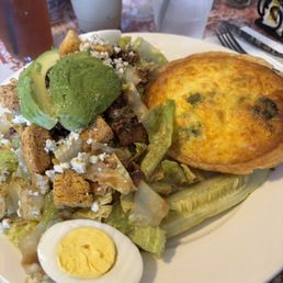 Broccoli cheddar quiche with half a Cobb salad Broccoli cheddar quiche with half a Cobb salad