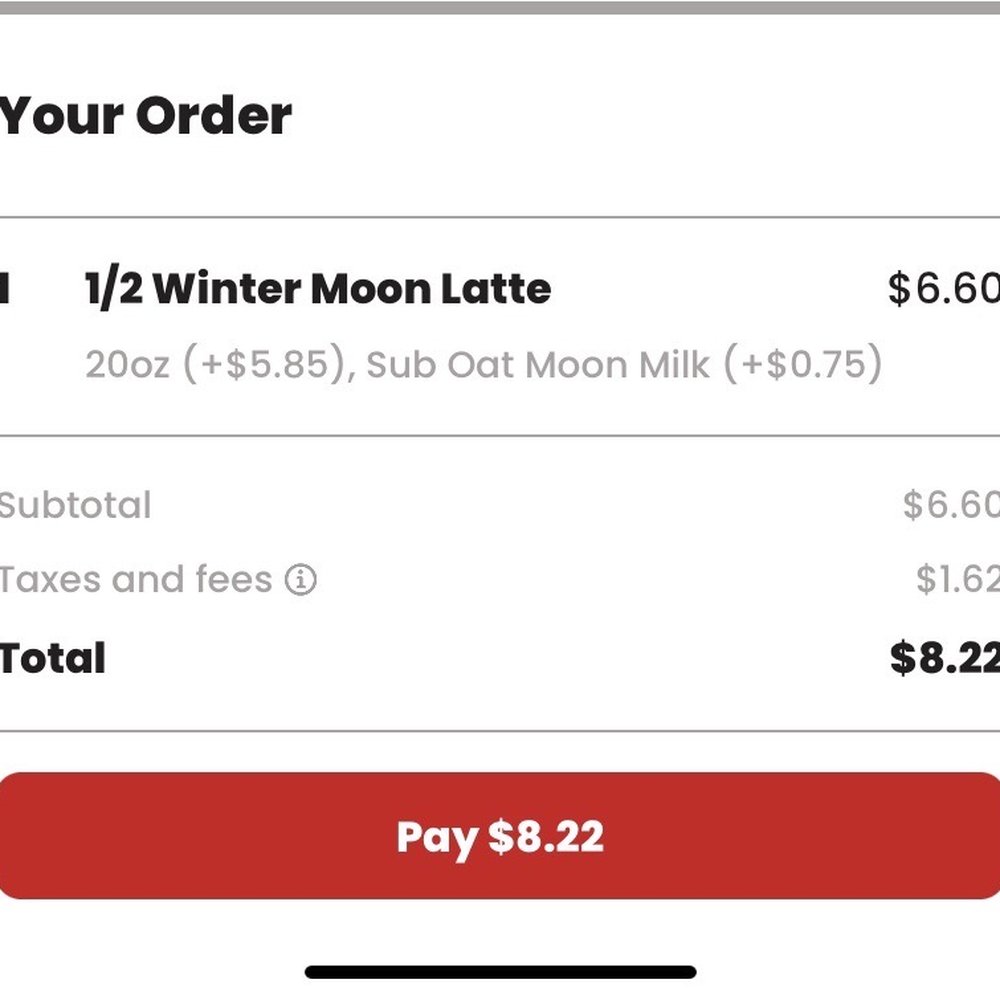 Summer Moon Coffee - $1 service fee to "maintain" their mobile app - WTF? - Coffee & Tea Near Me - Bee Cave, Texas Summer Moon Coffee - $1 service fee to "maintain" their mobile app - WTF? - Coffee & Tea Near Me - Bee Cave, Texas