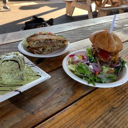 Risotto cakes, Cubano and the stacked #99 burger.