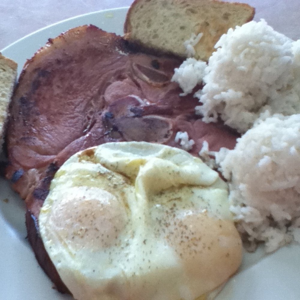 Ray's Café - A fat cut of ham steak breakfast - American Near Me - Honolulu, Hawaii Ray's Café - A fat cut of ham steak breakfast - American Near Me - Honolulu, Hawaii