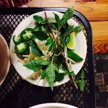 King Pho - Bean sprouts, Thai basil, jalapeños & lime for the brisket pho - Vietnamese Near Me - Chicago, Illinois