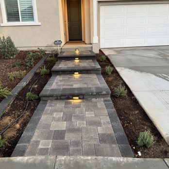 Green Diamond Landscape - New step with lights - Landscaping Near Me - Yucaipa, California Green Diamond Landscape - New step with lights - Landscaping Near Me - Yucaipa, California