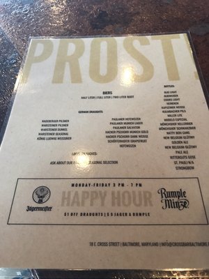 Menu photo 7 Crossbar Baltimore, MD