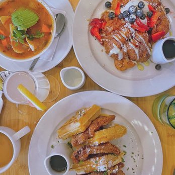 Bloom - Chicken and Waffles Croissant French Toast Soup of the day - American Near Me - Santa Clara, California
