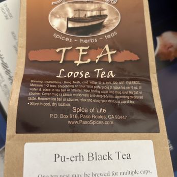 Spice of Life - Pu-erh tea - Specialty Food Near Me - Paso Robles, California Spice of Life - Pu-erh tea - Specialty Food Near Me - Paso Robles, California