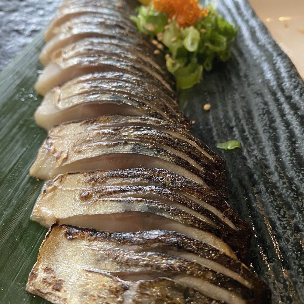 Guu Original Thurlow - Mackerel - prepared Aburi style - Japanese Near Me - Vancouver, British Columbia Guu Original Thurlow - Mackerel - prepared Aburi style - Japanese Near Me - Vancouver, British Columbia