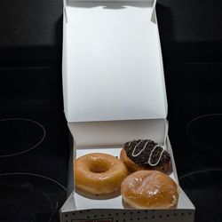 Krispy Kreme - Glazed Donut, Glazed White Cream Filled Donut, Oreo White Cream Filled Donut