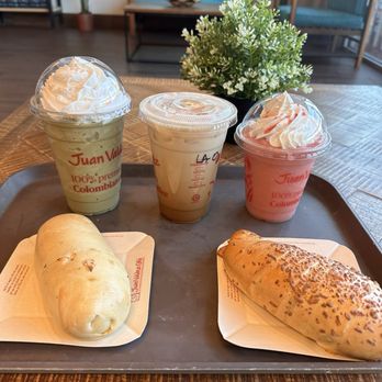 Juan Valdez Cafe - Matcha navado. Iced Latte Arequipe. Strawberry smoothie. Cachito (ham and cheese). Cheese bun. - Coffee & Tea Near Me - Kissimmee, Florida Juan Valdez Cafe - Matcha navado. Iced Latte Arequipe. Strawberry smoothie. Cachito (ham and cheese). Cheese bun. - Coffee & Tea Near Me - Kissimmee, Florida