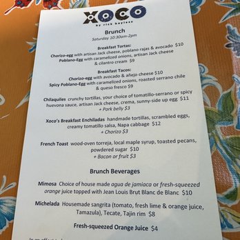 Xoco - Brunch menu - Mexican Near Me - Chicago, Illinois Xoco - Brunch menu - Mexican Near Me - Chicago, Illinois