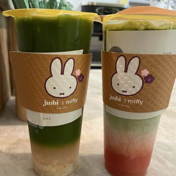 Junbi Matcha & Tea - Lychee matcha cold brew; guava matcha latte - Bubble Tea Near Me - Mountain View, California