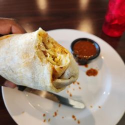 Landing Zone Cafe - Breakfast burrito and salsa