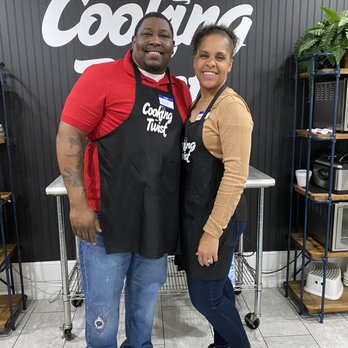 Cooking With A Twist - Me & My husband after a great meal - Cooking Classes Near Me - Stafford, Texas