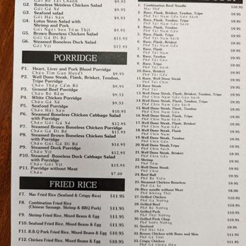Mac Pho - Menu as of 5/25/22 - Vietnamese Near Me - Stockton, California