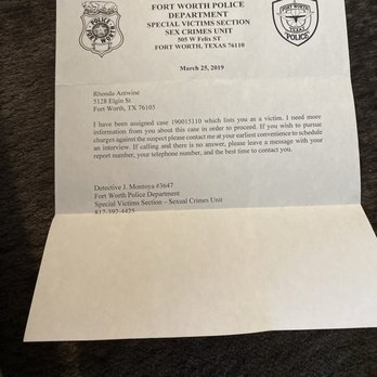 Bob Bolen Public Safety Complex - The letter of proof of my meeting with detective Montoya. - Police Departments Near Me - Fort Worth, Texas Bob Bolen Public Safety Complex - The letter of proof of my meeting with detective Montoya. - Police Departments Near Me - Fort Worth, Texas