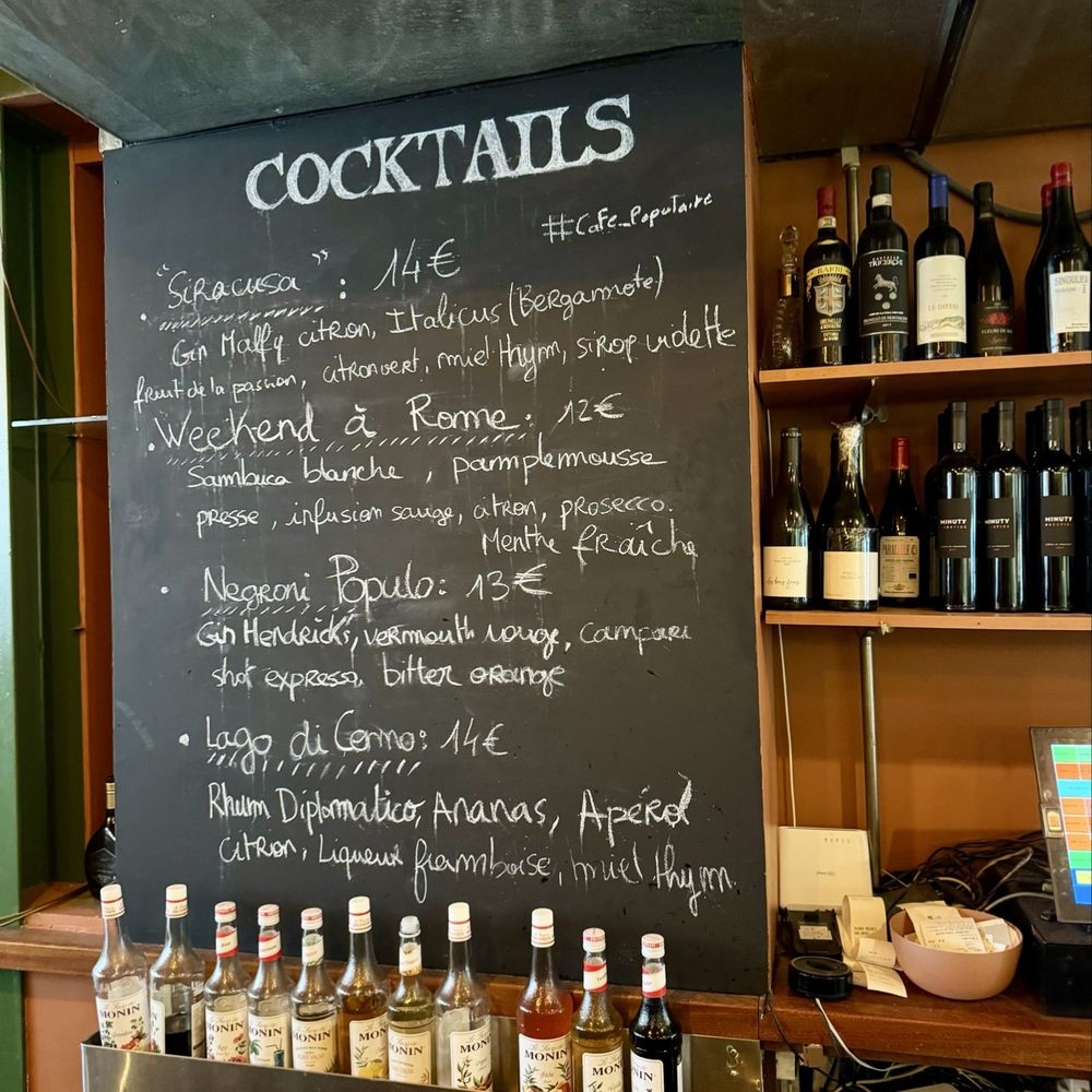Café Populaire - Cocktail Menu - Mediterranean Near Me - Marseille, 13