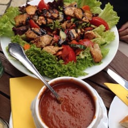 Villa Rosa - The tomato soup was perfection. And that salad was HUGE and fresh!