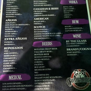 Compadres Cantina - Drink menu - Mexican Near Me - Ontario, California