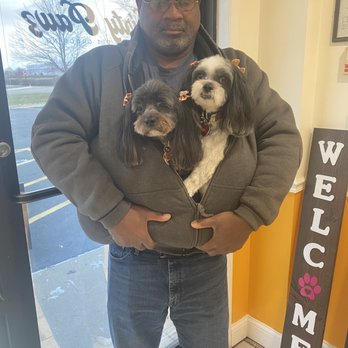 Dirty Pawz - Meeka and Penelope freshly groomed at Dirty Pawz in Sugar Grove. - Pet Groomers Near Me - Sugar Grove, Illinois