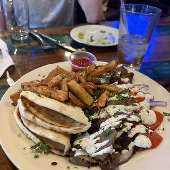 Tony's Taverna - Gyro plate (large portions!) you can definitely share - Burgers Near Me - Three Rivers, California