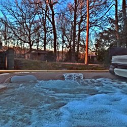 Hot Tubs Of Tennessee - Air temperature 25 F. Water temperature 102 F! Ahhh.